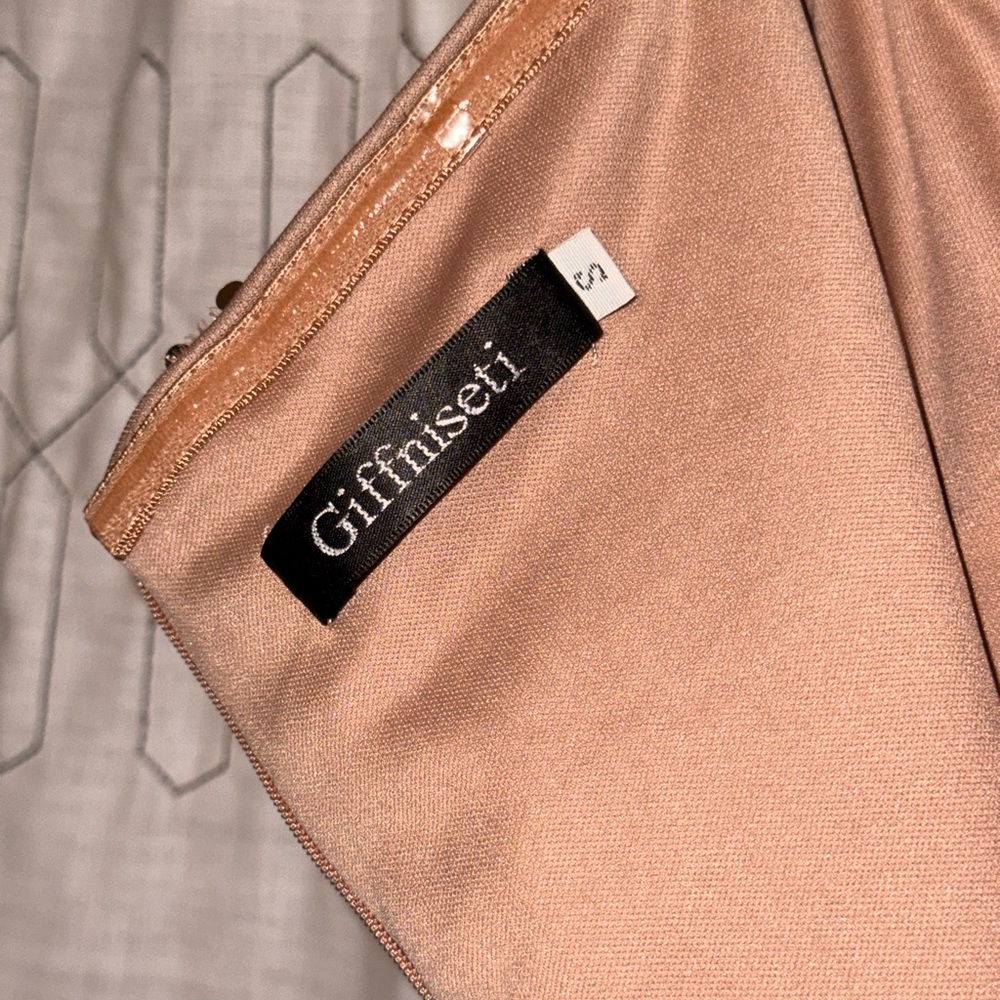 Elegant Rose Gold/Blush Sequin Off-Shoulder Dress - Picture 8 of 8